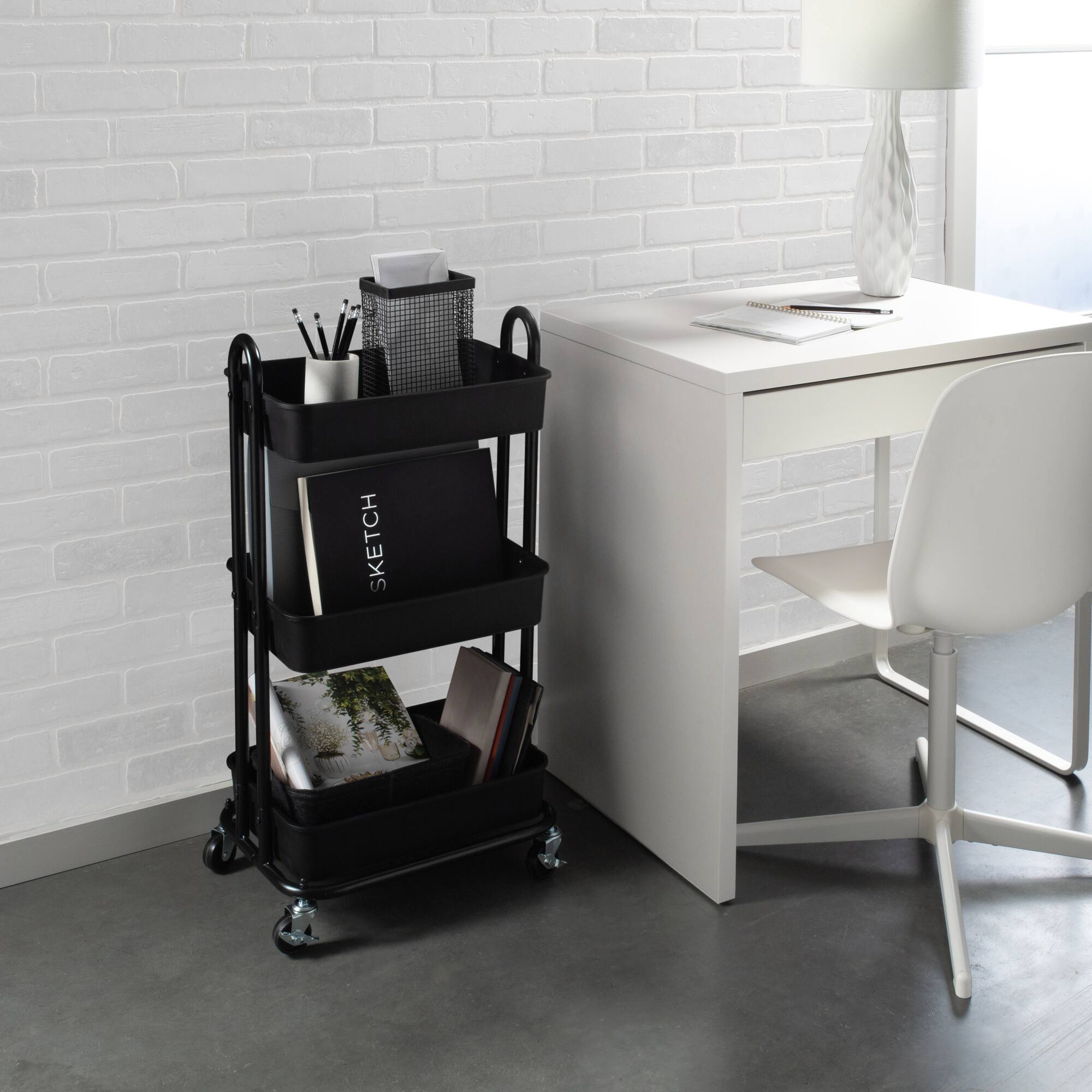 Organize It All 3-Tier Rolling Multifunctional Storage Cart